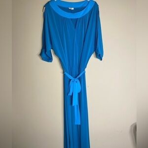 Hot In Hollywood Cold Shoulder Blue Maxi Dress M
